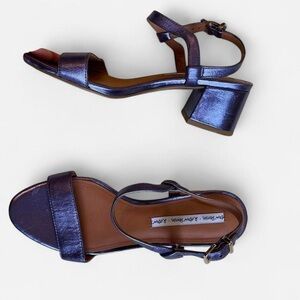 & Other Stories purple leather strap heels size 6